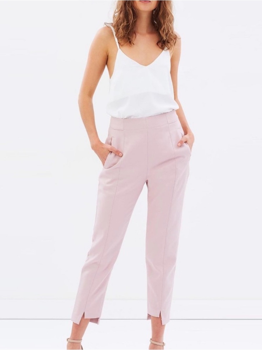 elliatt Renoir Pant Slim Blush Pink Trouser Size L NWT